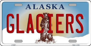 Glaciers Alaska State Background Novelty Metal License Plate