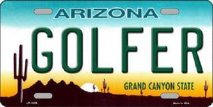 Golfer Arizona Novelty Metal License Plate
