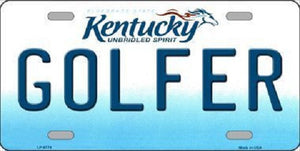 Golfer Kentucky Novelty Metal License Plate