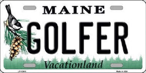 Golfer Maine Metal Novelty License Plate