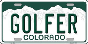 Golfer Springs Colorado Background Novelty Metal License Plate