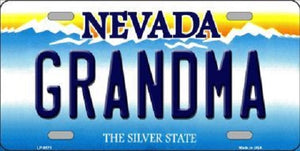 Grandma Nevada Background Novelty Metal License Plate