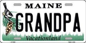 Grandpa Maine Metal Novelty License Plate