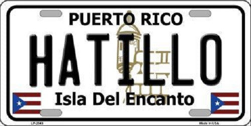 Hatillo Puerto Rico Metal Novelty License Plate