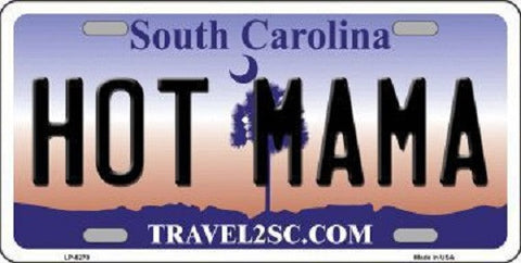 Hot Mama South Carolina Novelty Metal License Plate