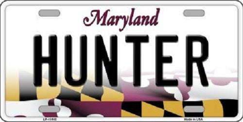 Hunter Maryland Metal Novelty License Plate