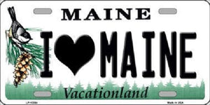I Love Maine Metal Novelty License Plate
