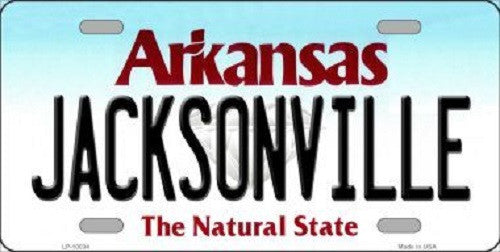 Jacksonville Arkansas Background Novelty Metal License Plate