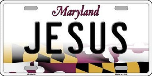 Jesus Maryland Metal Novelty License Plate