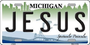 Jesus Michigan Metal Novelty License Plate