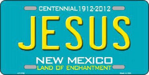 Jesus New Mexico Teal Novelty Metal License Plate