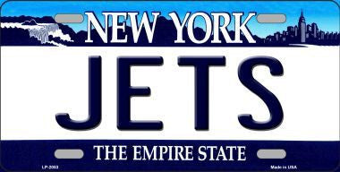 Jets New York State Background Novelty Metal License Plate