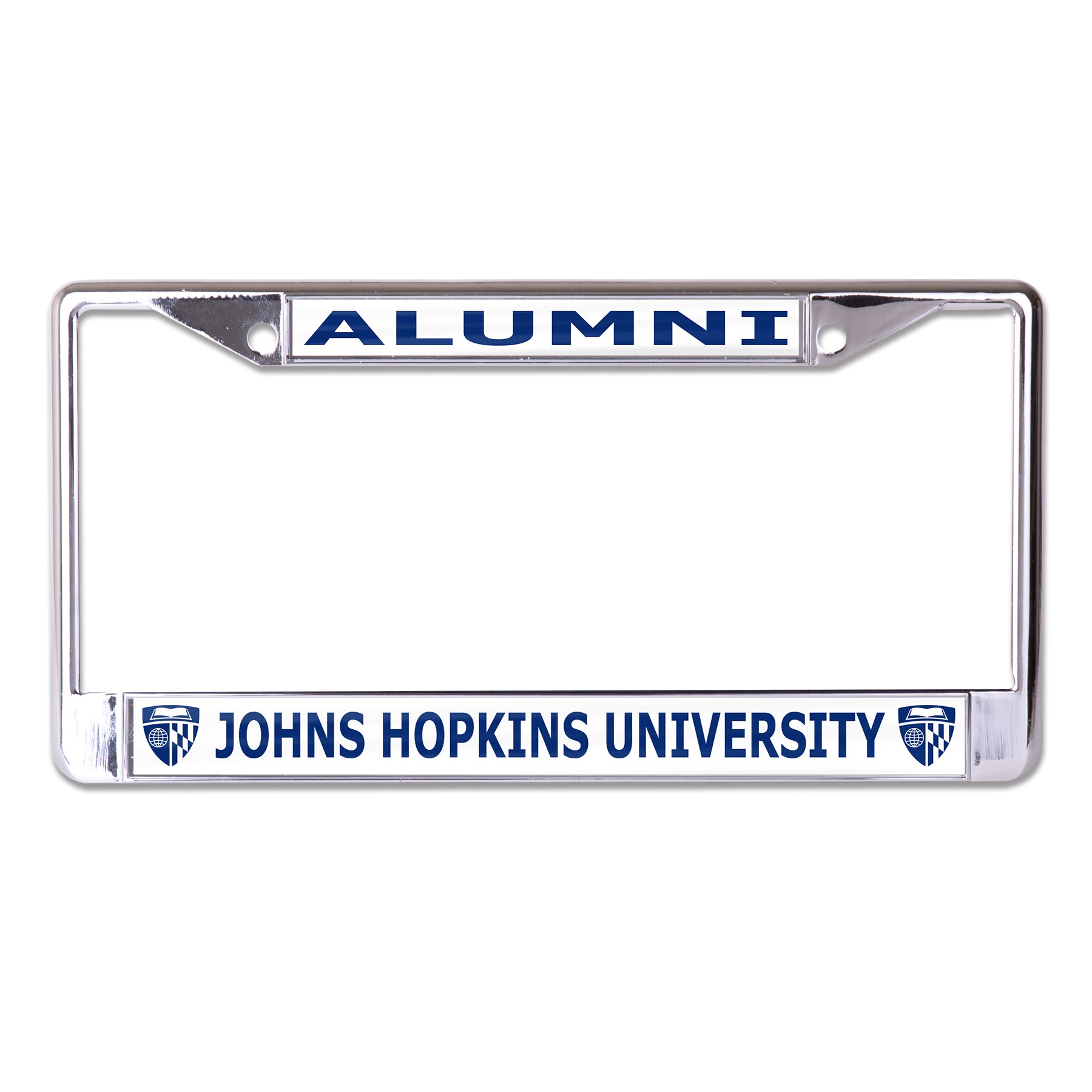 Johns Hopkins University Alumni Chrome License Plate Frame