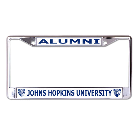 Johns Hopkins University Alumni Chrome License Plate Frame