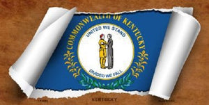 Kentucky Flag Scroll Novelty Metal License Plate
