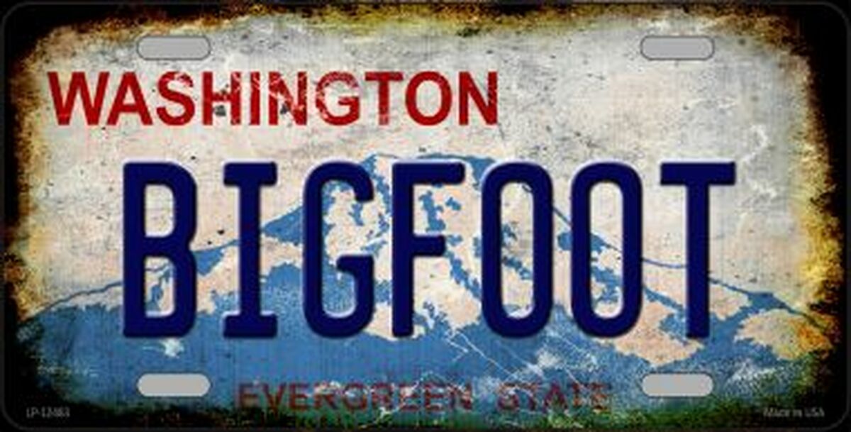 Bigfoot Washington Novelty Metal License Plate