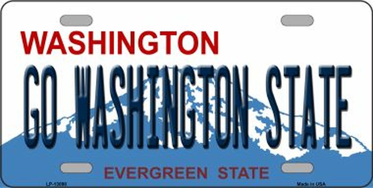 Go Washington State Novelty Metal License Plate