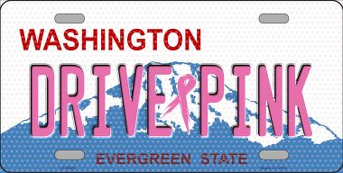 Drive Pink Washington Novelty Metal License Plate