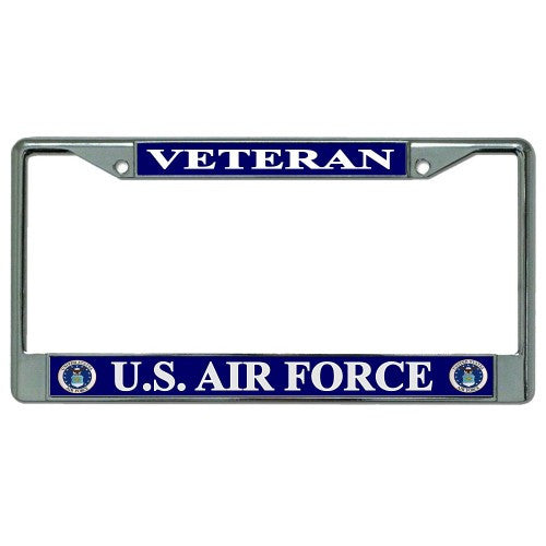 U.S. Air Force Veteran Chrome License Plate Frame