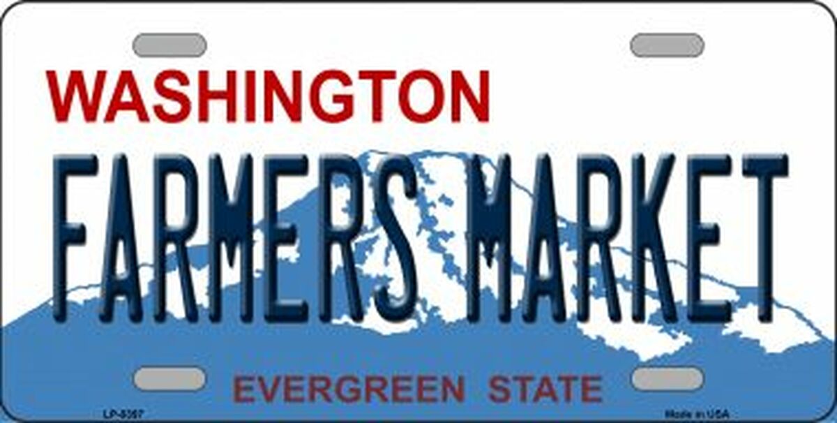 Farmers Market Washington Novelty Metal License Plate