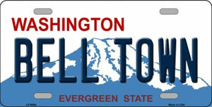 Bell Town Washington Novelty Metal License Plate