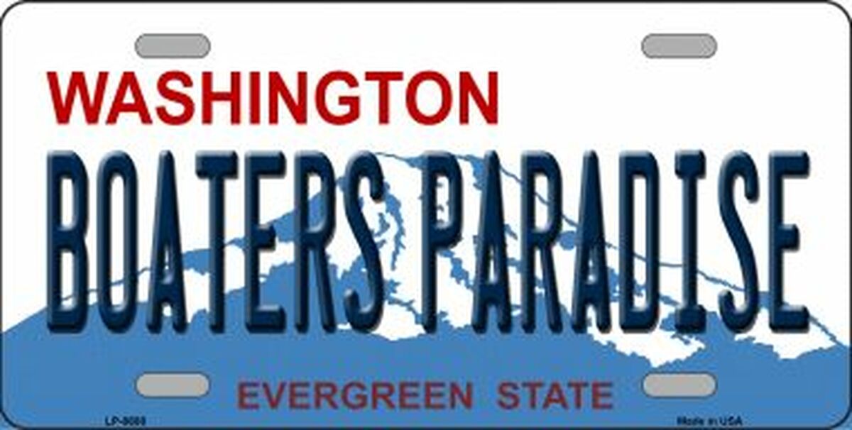 Boaters Paradise Washington Novelty Metal License Plate