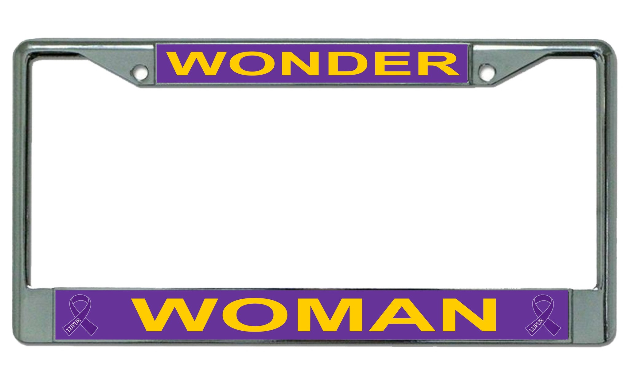 Wonder Woman Lupus Chrome License Plate Frame