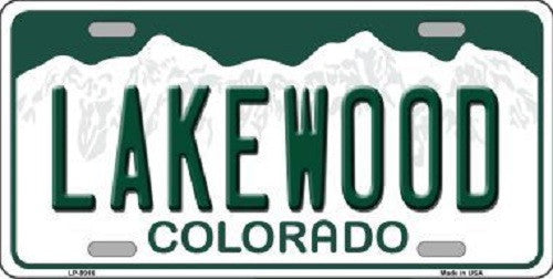 Lakewood Colorado Background Novelty Metal License Plate