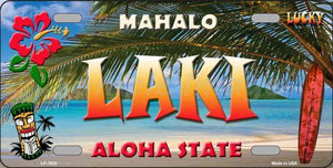 Laki Hawaii State Background Novelty Metal License Plate