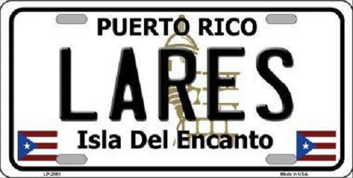 Lares Puerto Rico Metal Novelty License Plate
