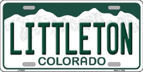 Littleton Colorado Background Novelty Metal License Plate