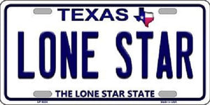 Lone Star Texas Background Novelty Metal License Plate