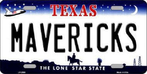 Mavericks Texas Novelty State Background Metal License Plate