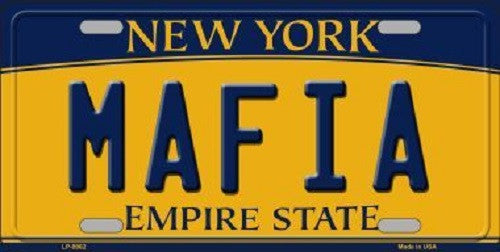 Mafia New York Background Novelty Metal License Plate