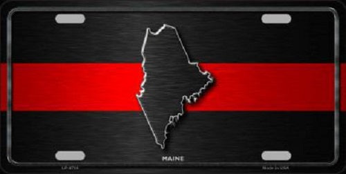 Maine Thin Red Line Novelty Metal License Plate