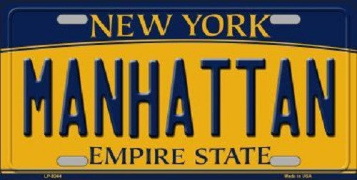 Manhattan New York Background Novelty Metal License Plate