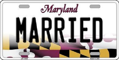 Married Maryland Metal Novelty License Plate