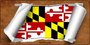 Maryland Flag Scroll Novelty Metal License Plate