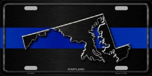 Maryland Thin Blue Line Novelty Metal License Plate