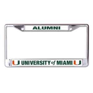 University of Miami Alumni Chrome License Plate Frame