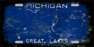 Michigan Background Rusty Novelty Metal License Plate