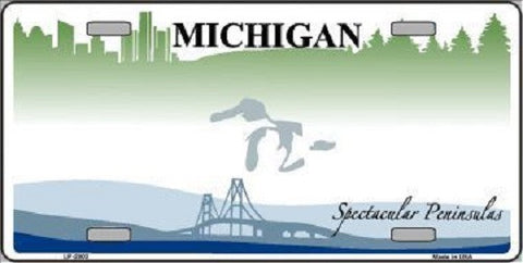 Michigan Novelty State Background Blank Metal License Plate