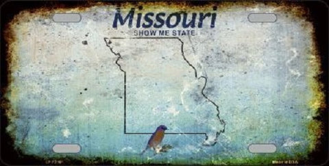 Missouri Background Rusty Novelty Metal License Plate