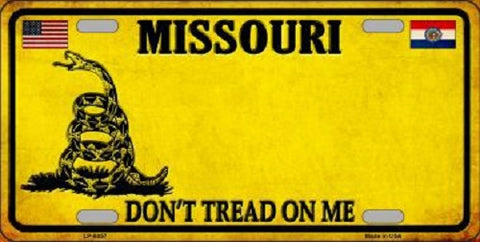 Missouri Don't Tread On Me Novelty Metal License Plate