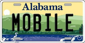 Mobile Alabama Background Novelty Metal License Plate