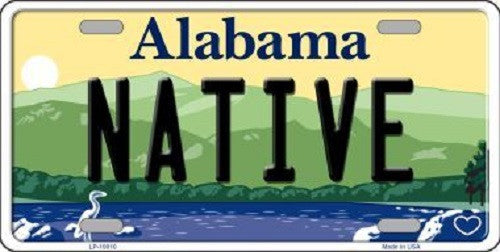 Native Alabama Background Novelty Metal License Plate