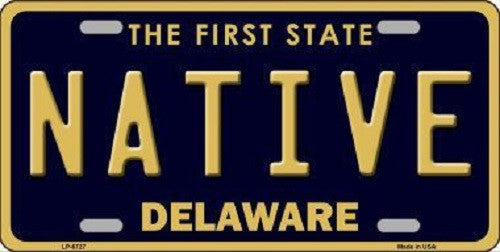 Native Delaware Novelty Metal License Plate