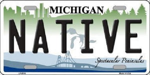 Native Michigan Metal Novelty License Plate
