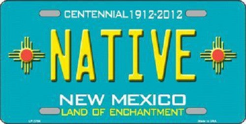 Native New Mexico Teal Novelty Metal License Plate