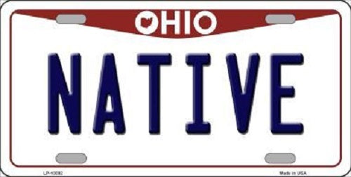 Native Ohio Background Novelty Metal License Plate